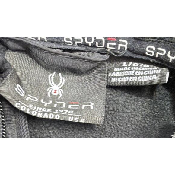 Spyder Bandit Men's Large Waffle Knit Fleece Full Zip Black Moisture Wicking - Picture 4 of 5